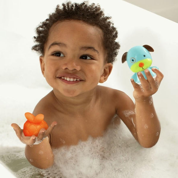 Skip Hop Bath Playthings Zoo Mix Match Flippers - Monkey Dog