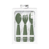 EzPz Happy Utensils for Toddlers(Spoon, Fork & Knife) - Olive