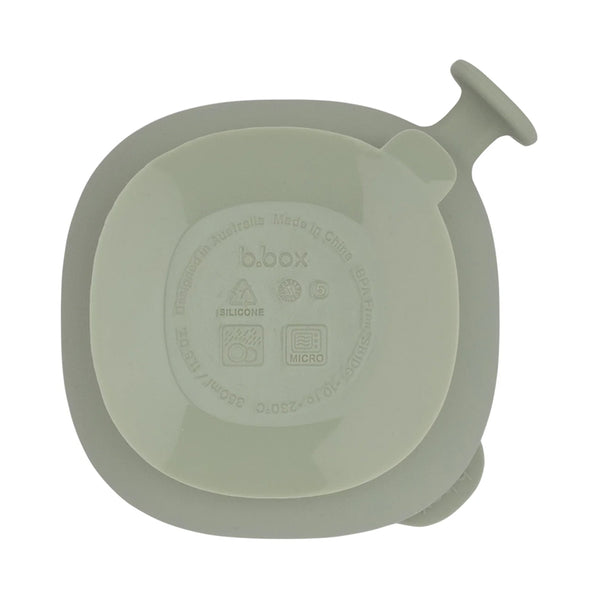 B.Box Silicone Bowl Plus Lid With Suction Base - Sage Green