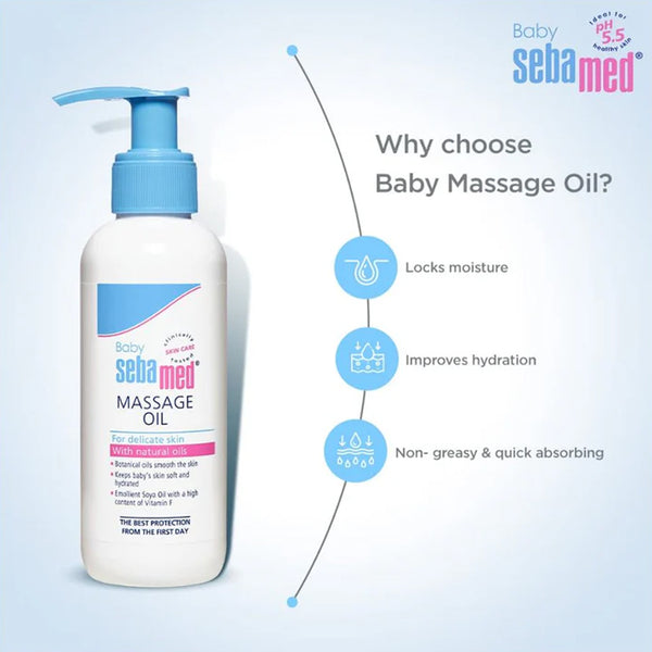 Sebamed Soothing Baby Massage Oil 95% Natural Soya Oil - 150ml