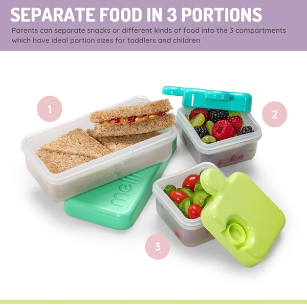 Melii Puzzle Container Airtight & Leakproof Microwave, Freezer & Dishwasher Safe - Lime, Mint & Blue