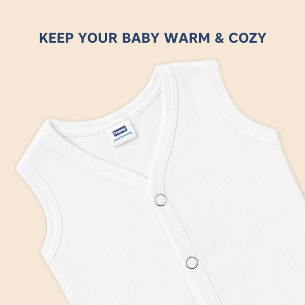 Hopop Baby 100% Cotton Soft & Warm Front Open Thermal Sleeveless Vest
