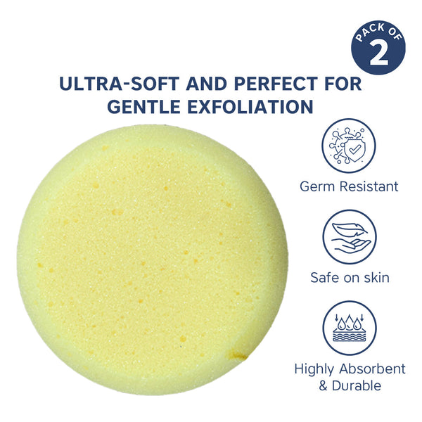 Hopop Soft & Gentle Baby Bath Sponge – Pack of 2 - Dezine Kids