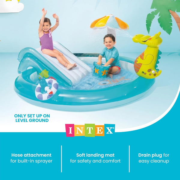 Intex Gator Inflatable Play Center with Slide - Dezine Kids