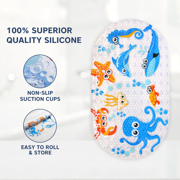 Hopop Non-Slip Cartoon Bath Mat for Kids - Dezine Kids