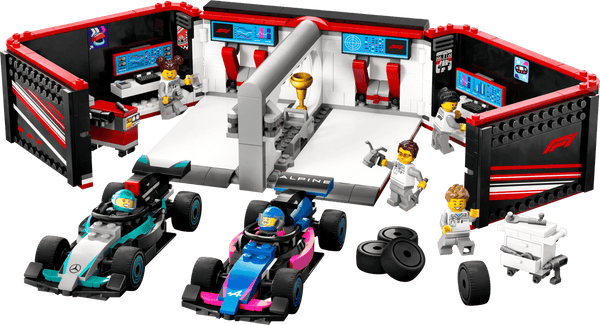 Lego City F1 Garage & Mercedes AMG & Alpine Cars - Dezine Kids