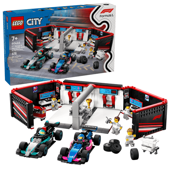 Lego City F1 Garage & Mercedes AMG & Alpine Cars - Dezine Kids