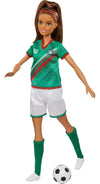 Barbie Soccer Doll, Brunette, #16 Uniform, Soccer Ball, Cleats, Socks - Dezine Kids