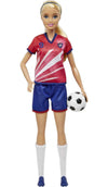 Barbie Soccer Doll, Blonde, #9 Uniform, Soccer Ball, Cleats, Socks - Dezine Kids