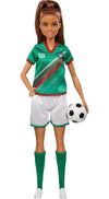 Barbie Soccer Doll, Brunette, #16 Uniform, Soccer Ball, Cleats, Socks - Dezine Kids