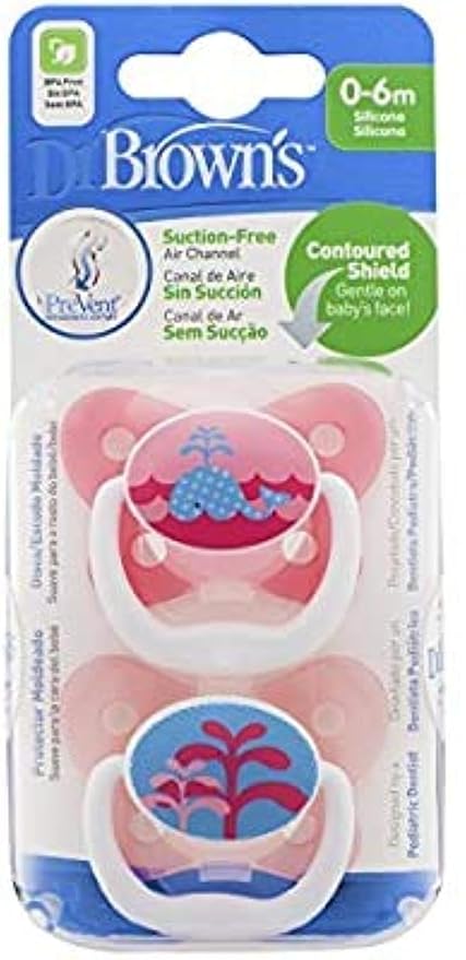 Prevent Butterfly Soother - Stage 2, Pink, 2-Pack Pink 6M to 12M