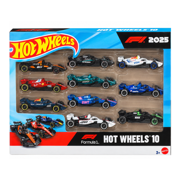 Hot Wheels Formula 1 Die Cast Racecars Set of 10 Cars