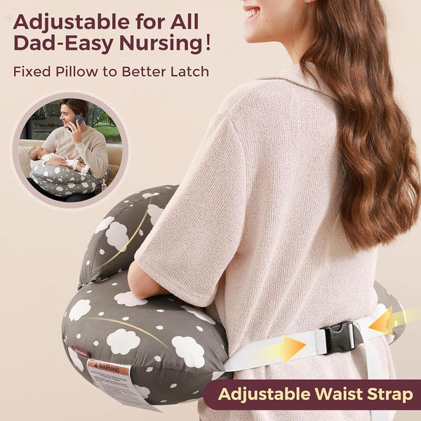Momcozy Original Adjustable Nursing Pillow for Breastfeeding - Grey