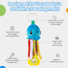 Nuluv Playtime Waves Octopus Stroller Toy for Baby 3 Months+ with Teether & Rattle Sound