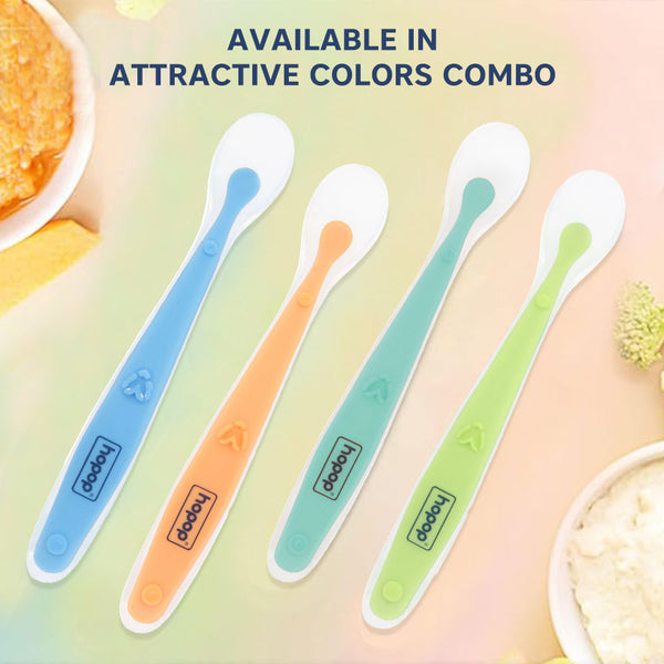 Hopop Soft Tip Silicone Feeding Spoons for Babies – 2 Pack - Dezine Kids