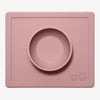 EzPz Happy Bowl 100% Food Grade Silicone Suction Bowl with Built In Placemat - Blush