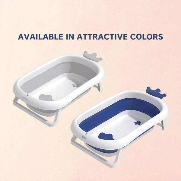 Deluxe Foldable Baby Bath Tub with Non-Slip Base & Soft Edges