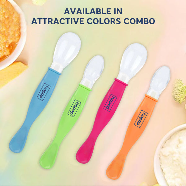 Hopop Silicone Baby Self-Feeding Spoons – Pack of 2 - Dezine Kids