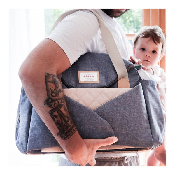 Beaba Sydney II Changing Baby Diaper Bag - Heather Blue