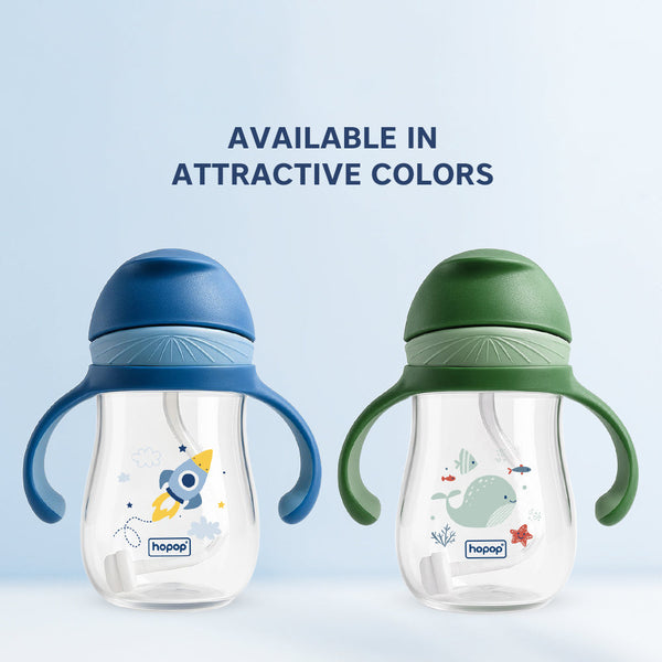 Hopop Soft Silicone Straw Sipper Cup – 240 ml - Dezine Kids