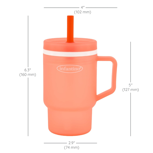 Infantino My 1st Tumbler Silicone 260ml - Pink - Dezine Kids