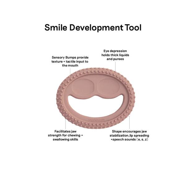 Ezpz Oral Development Tools (3 to Pack) 100% Soft Silicone Infant Teething & Speech Tools with Non Slip Loop - Blush