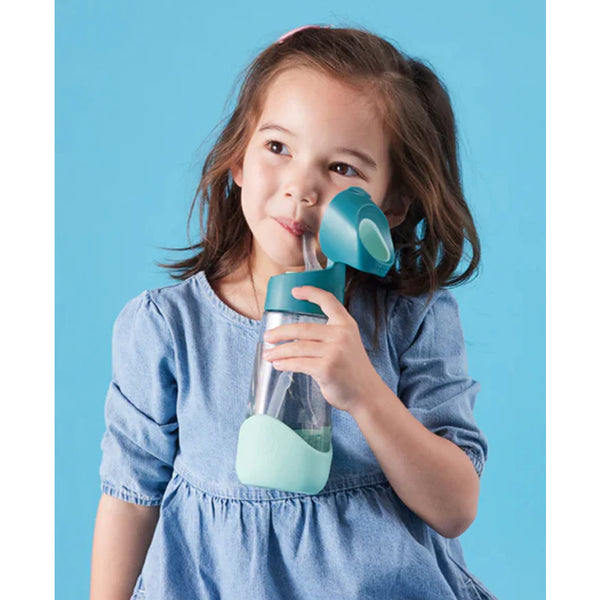 B.Box Tritan Straw Drink Bottle 600 ml - Emerald Forest Green