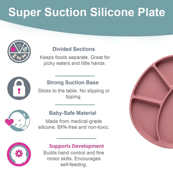 Bibado Silicone Suction Divider Plate - Blush
