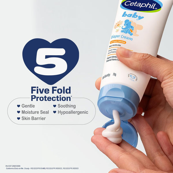 Cetaphil Baby Diaper Rash Cream with Organic Calendula - 70 g - Dezine Kids