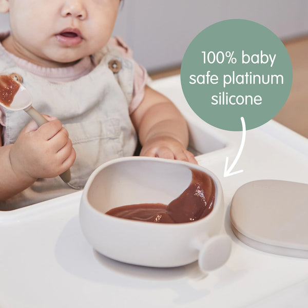 B.Box Silicone Bowl Plus Lid With Suction Base - Latte Biege