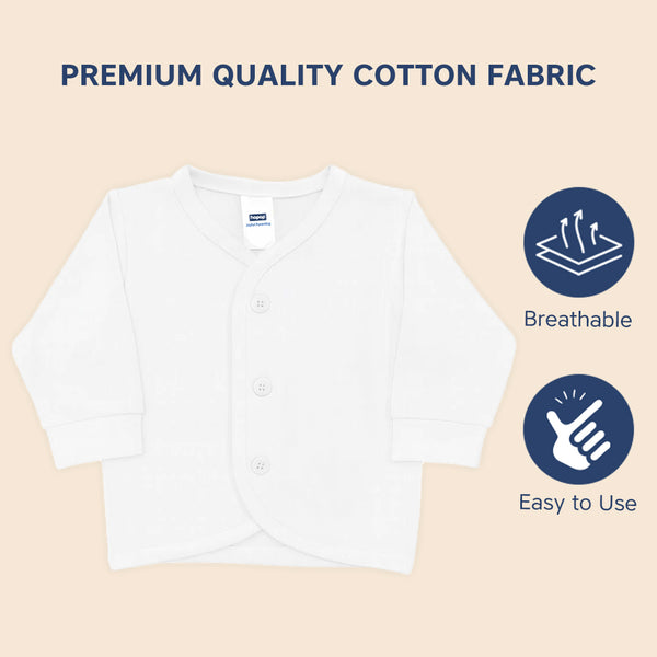 Hopop Front Open Full Sleeves Cotton Vest for Babies - Dezine Kids