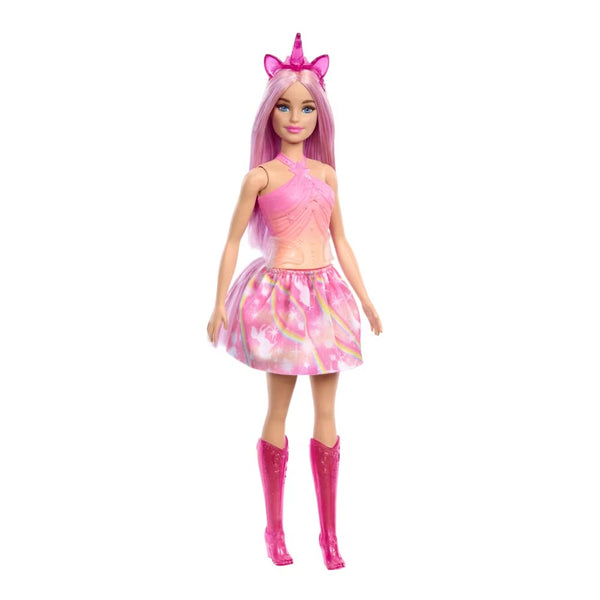 Barbie Unicorn Doll With Pink Hair, Ombre Outfit And Unicorn Accessories
