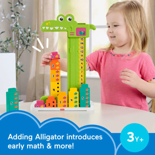Fisher Price Adding Alligator Educational Toy with 10 Stacking Blocks - Dezine Kids