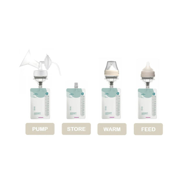 Easy Milk Storage Bags with Connector, 200 ml - 10 pcs - dezinekids.com