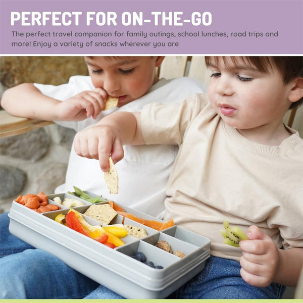 Melii Snackle Box, Food Jar 12 Compartments BPA Free - Grey