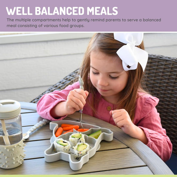 Melii 100% Food Grade Silicone Plate Suction Base With Divided Sections - Bulldog