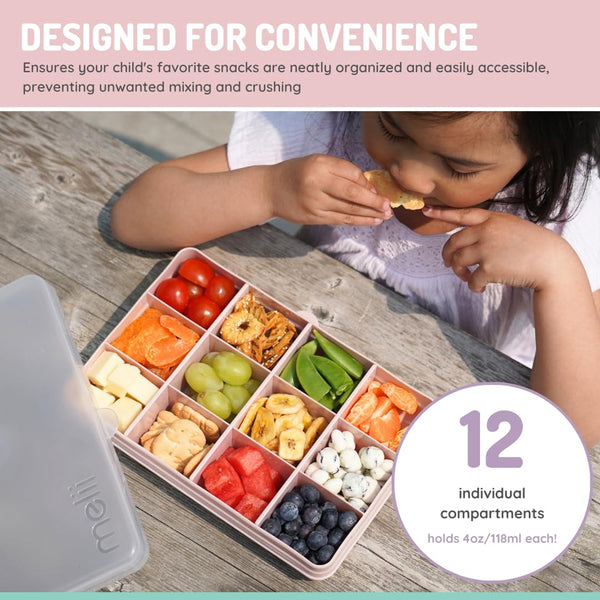 Melii Snackle Box, Food Jar 12 Compartments BPA Free - Blue