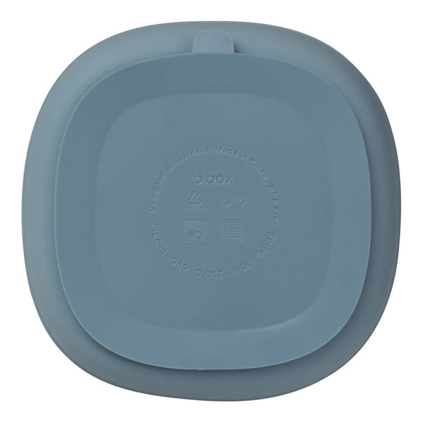 B.Box Silicone Plate Plus Lid With Suction Base - Ocean Blue
