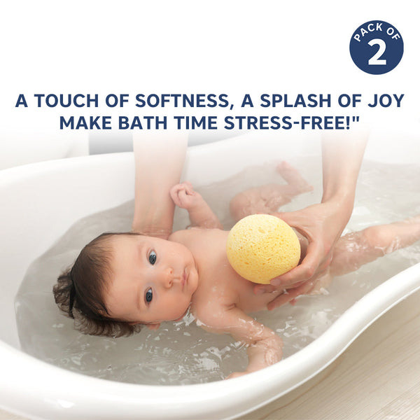 Hopop Soft & Gentle Baby Bath Sponge – Pack of 2 - Dezine Kids