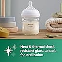 Philips Avent Natural Response Glass Baby Bottle with Slow Flow Teat (Flow 2) - 125 ml