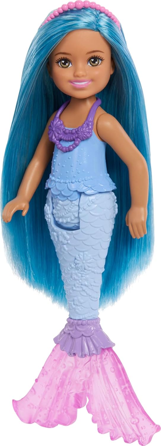 Barbie Chelsea Mermaid Small Doll with Blue Hair & Removable Hair Accessory - Dezine Kids