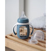 Beaba Glass Bottle With Sleeve, 210 ml - Windy Blue