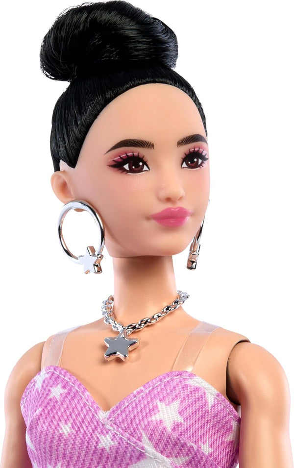 Barbie Deluxe Style Fashion Doll #11 in Pink Denim Star-Print Dress - Dezine Kids