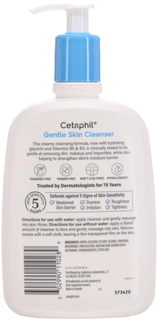 Cetaphil Gentle Skin Cleanser, Dry to Normal, Sensitive Skin - 591 ml - Dezine Kids