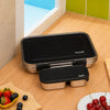 Basil Stainless Steel 2 Compartment Pickle & Dip Container - Classic Black