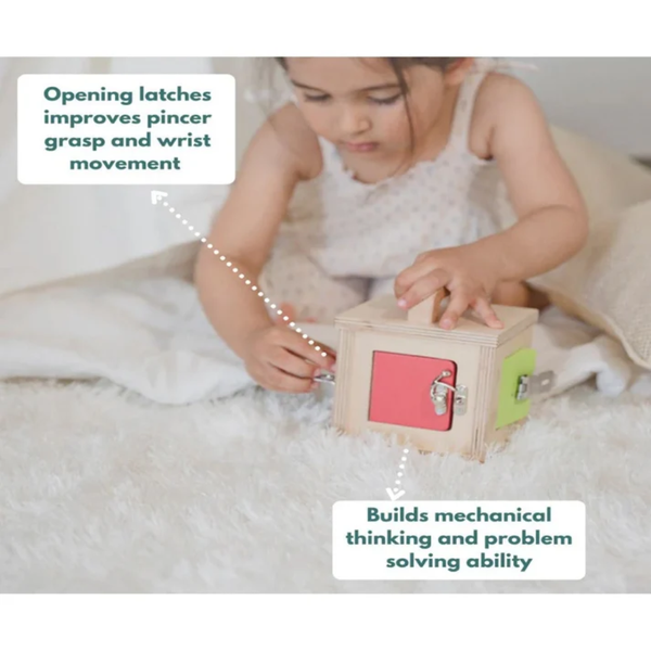 Curious Cub Latches and Locks Montessori Wooden Activity Toy - Dezine Kids