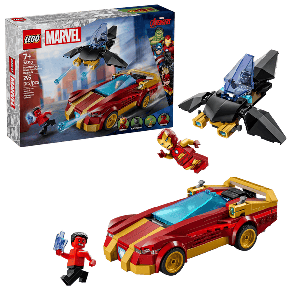Lego Marvel Iron Man Car & Black Panther vs. Red Hulk - Dezine Kids