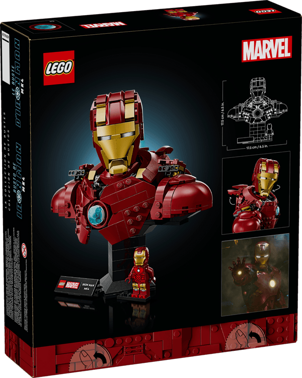 Lego Marvel Iron Man MK4 Bust, Buildable Model for Adults - Dezine Kids