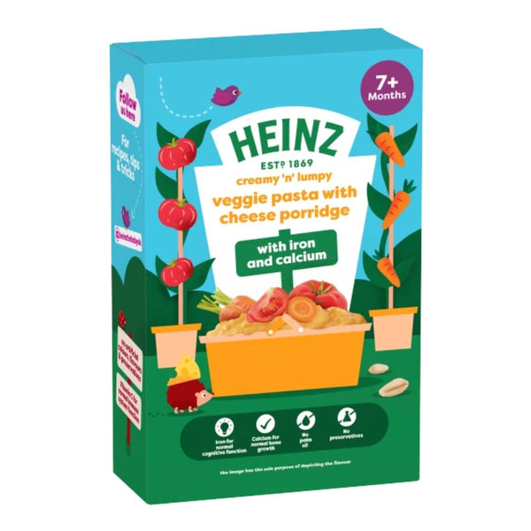 Heinz Baby Cereal for 7+ Months Baby, 200g - Veggie Pasta with Cheese Porridge
