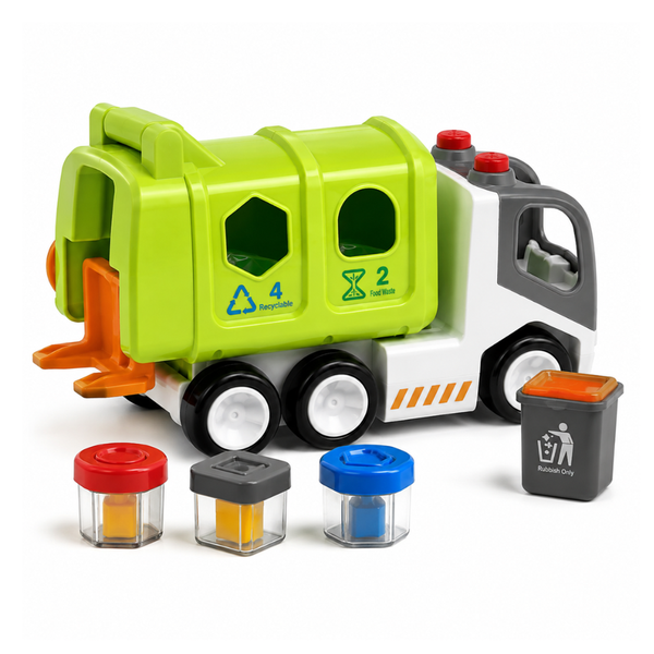 Hola Recycling Truck Educational Toy with Waste Sorting Bins - Dezine Kids